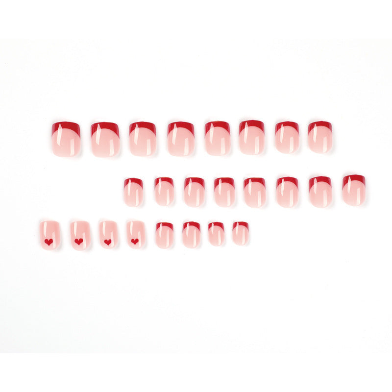 Wholesale Red Edge French Love Nail Stickers